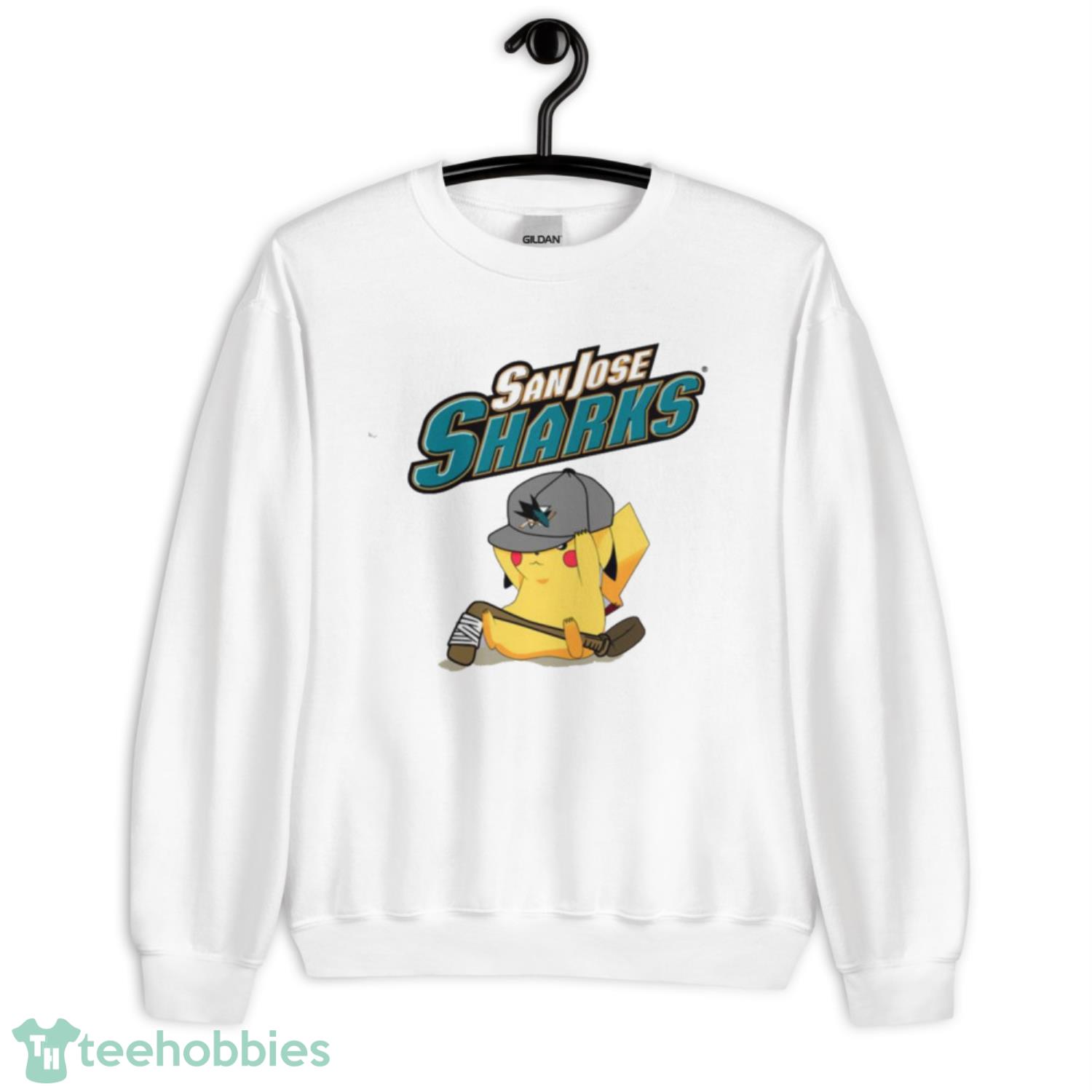 NHL Pikachu Hockey Sports San Jose Sharks T Shirt Product Photo 3