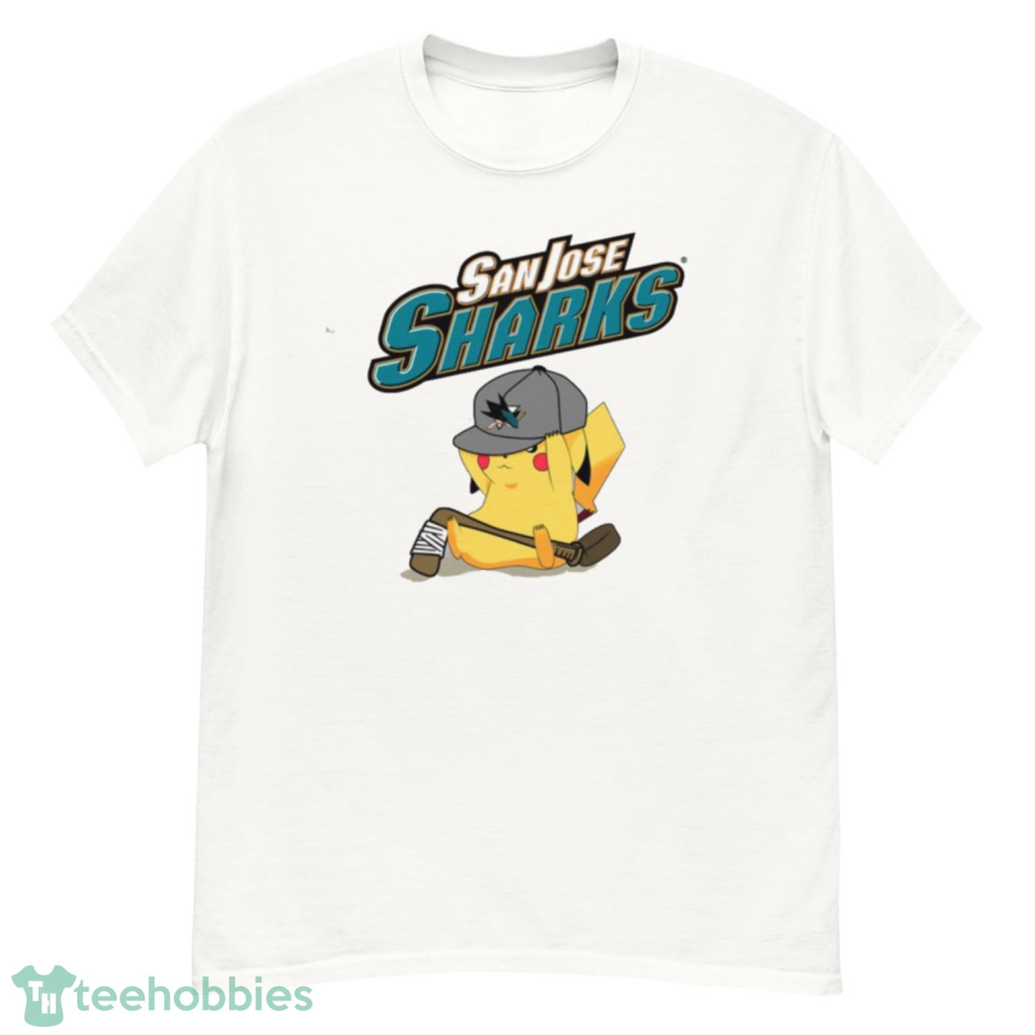 NHL Pikachu Hockey Sports San Jose Sharks T Shirt Product Photo 1