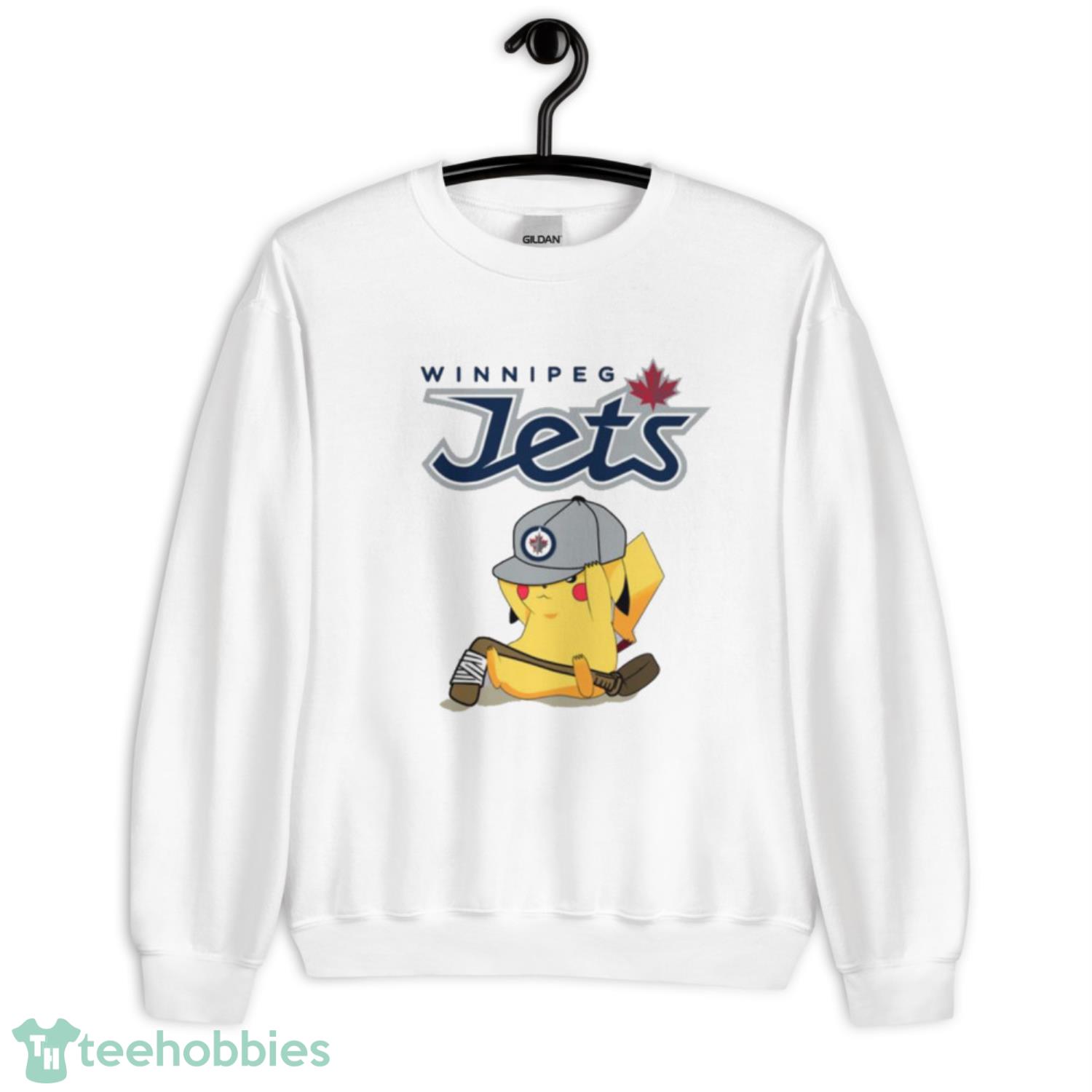 NHL Pikachu Hockey Sports Winnipeg Jets T Shirt Product Photo 3