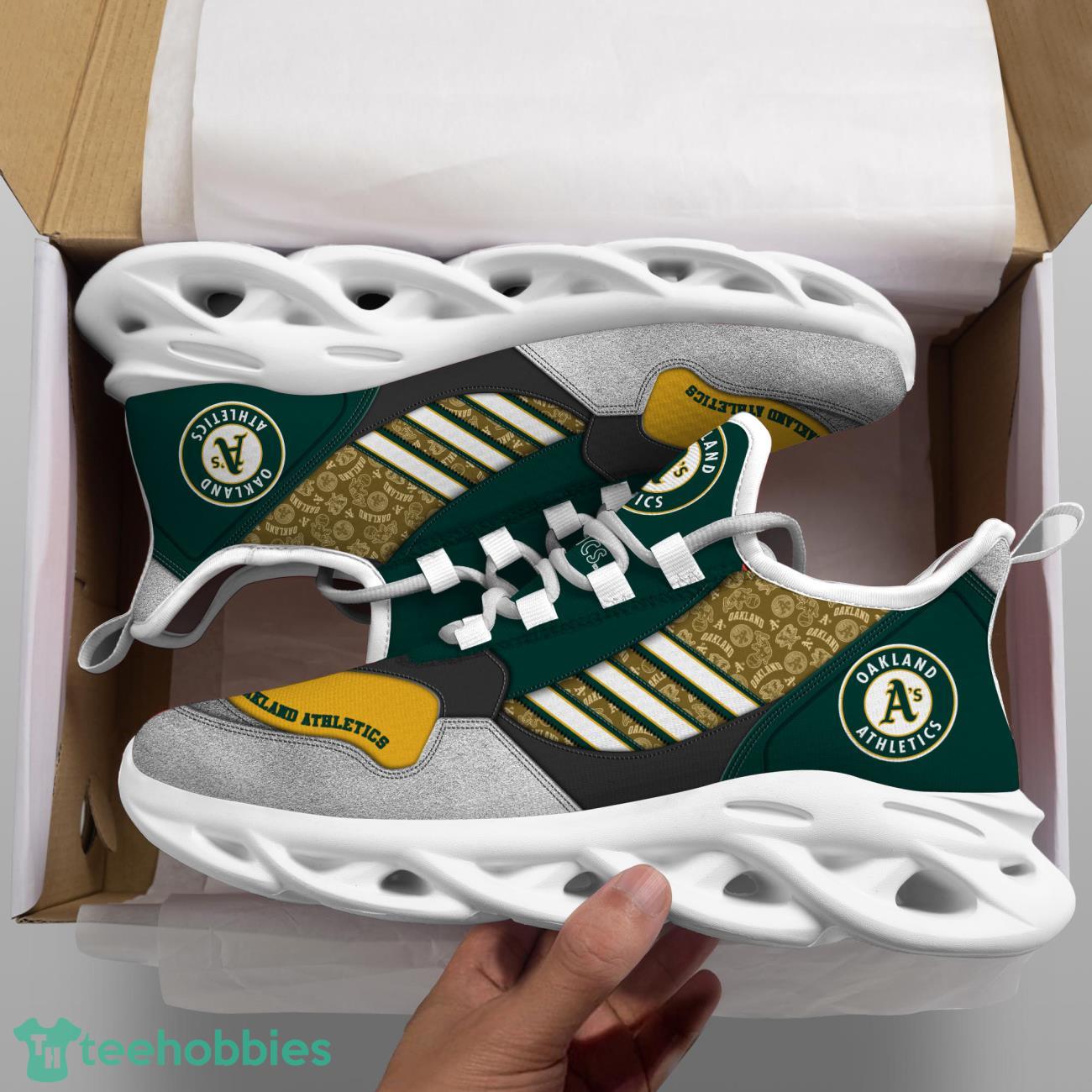 Oakland Athletics MLB Logo Sport Team Max Soul Shoes Clunky Running Sneakers Product Photo 2