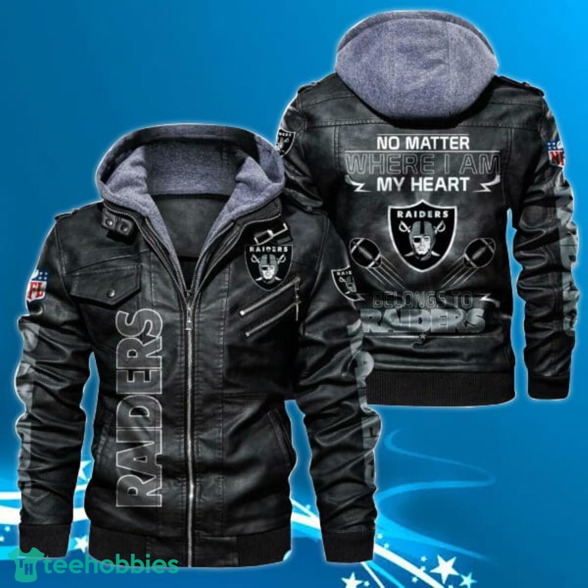 Oakland Raiders NFL Leather Jacket Special Gift For Men Product Photo 1