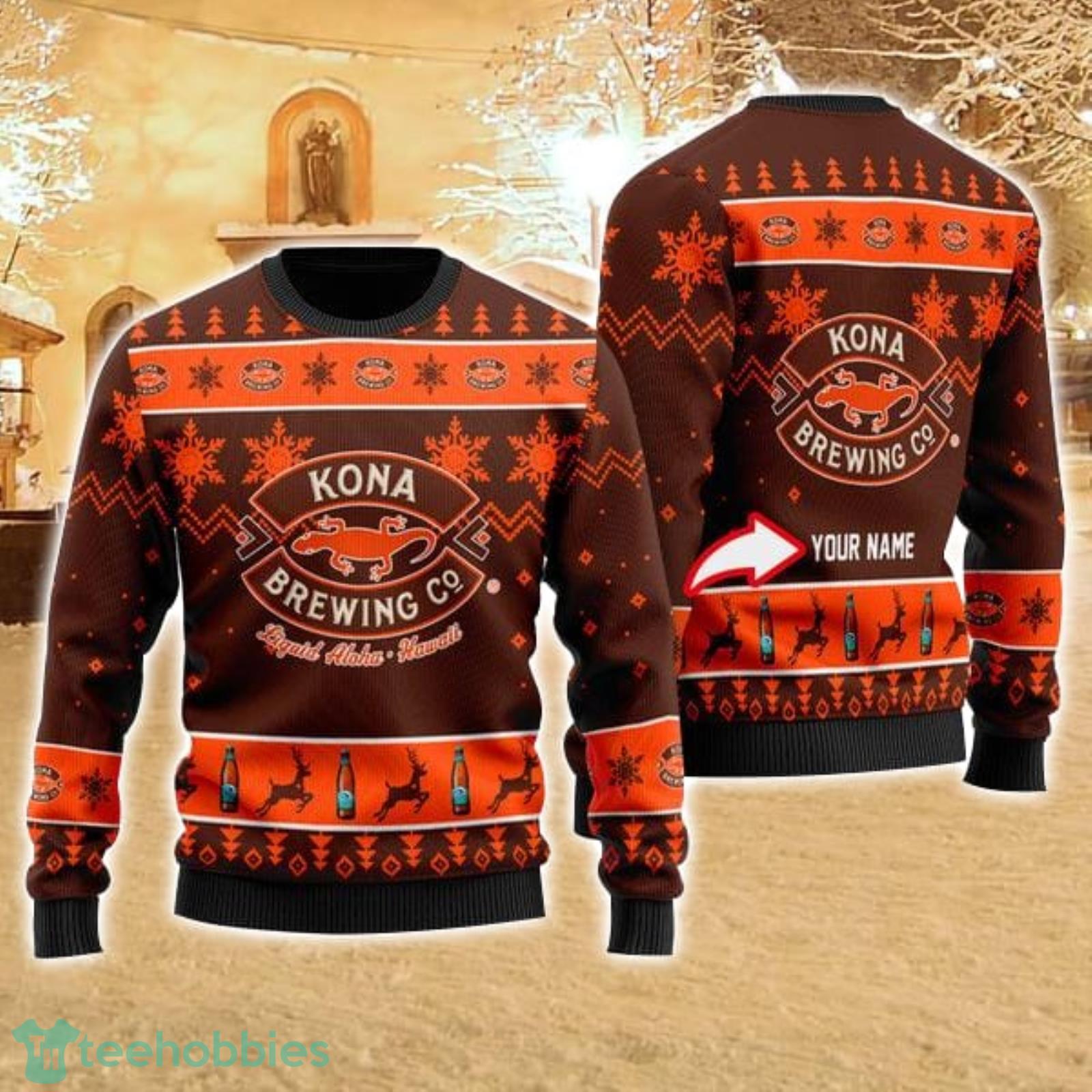 Personalized Name Funny Kona Brewing 3D All Over Print Ugly Christmas Sweater For Family Christmas Gift Product Photo 1
