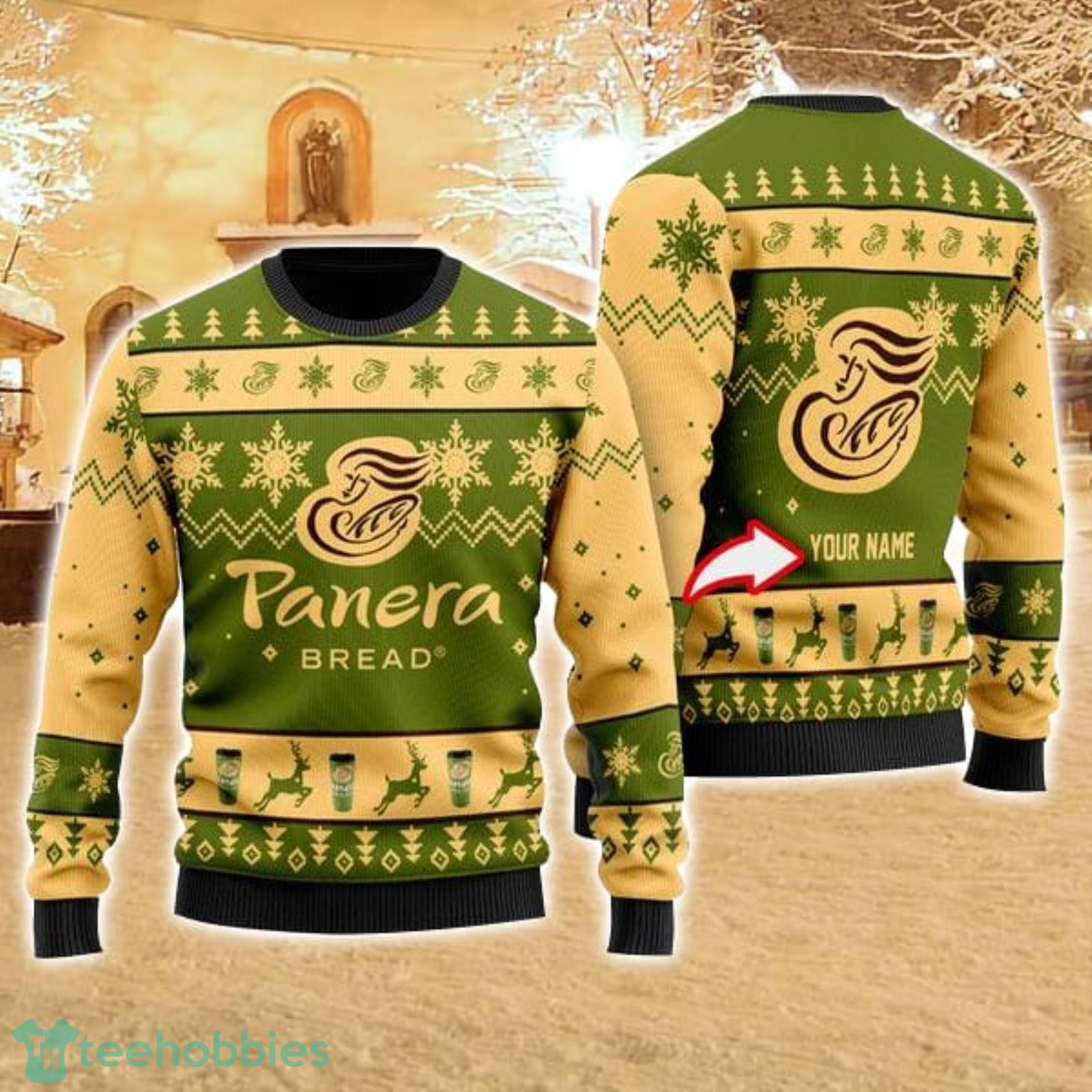 Personalized Name Funny Panera Bread 3D All Over Print Ugly Christmas Sweater For Family Christmas Gift Product Photo 1