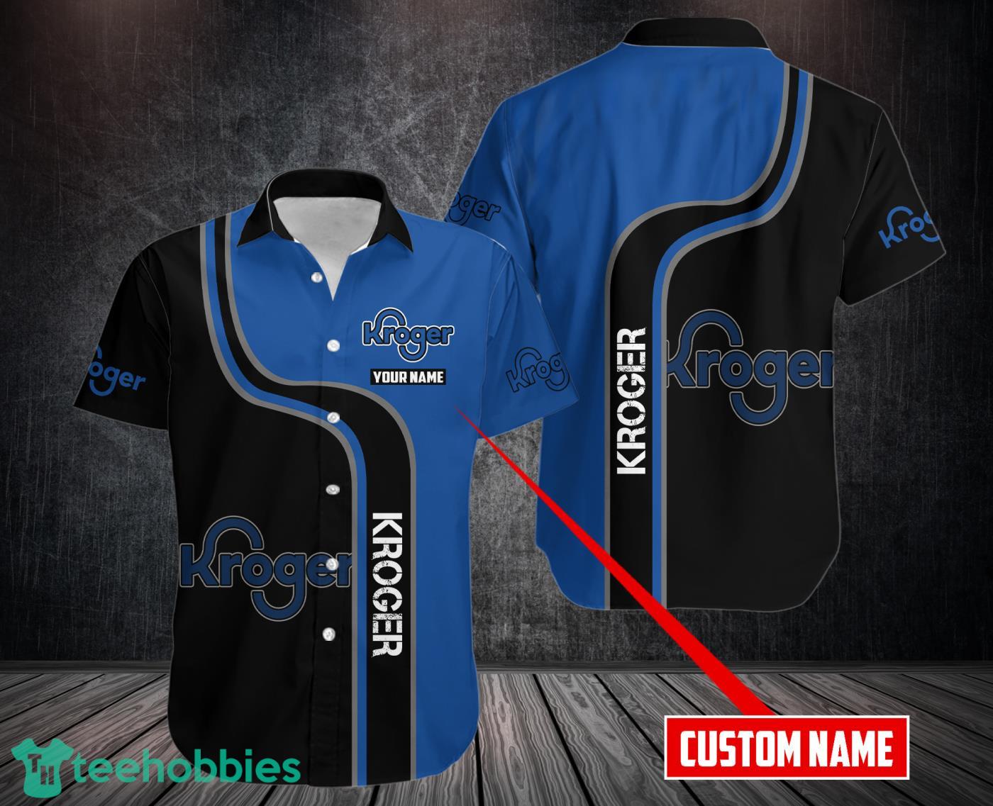 Personalized Name Kroger Black Blue Hawaiian 3D Shirt Product Photo 1