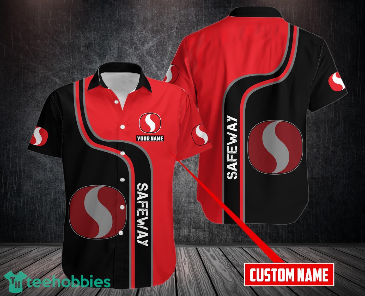 Personalized Name Safeway Red Black Hawaiian 3D Shirt Product Photo 1