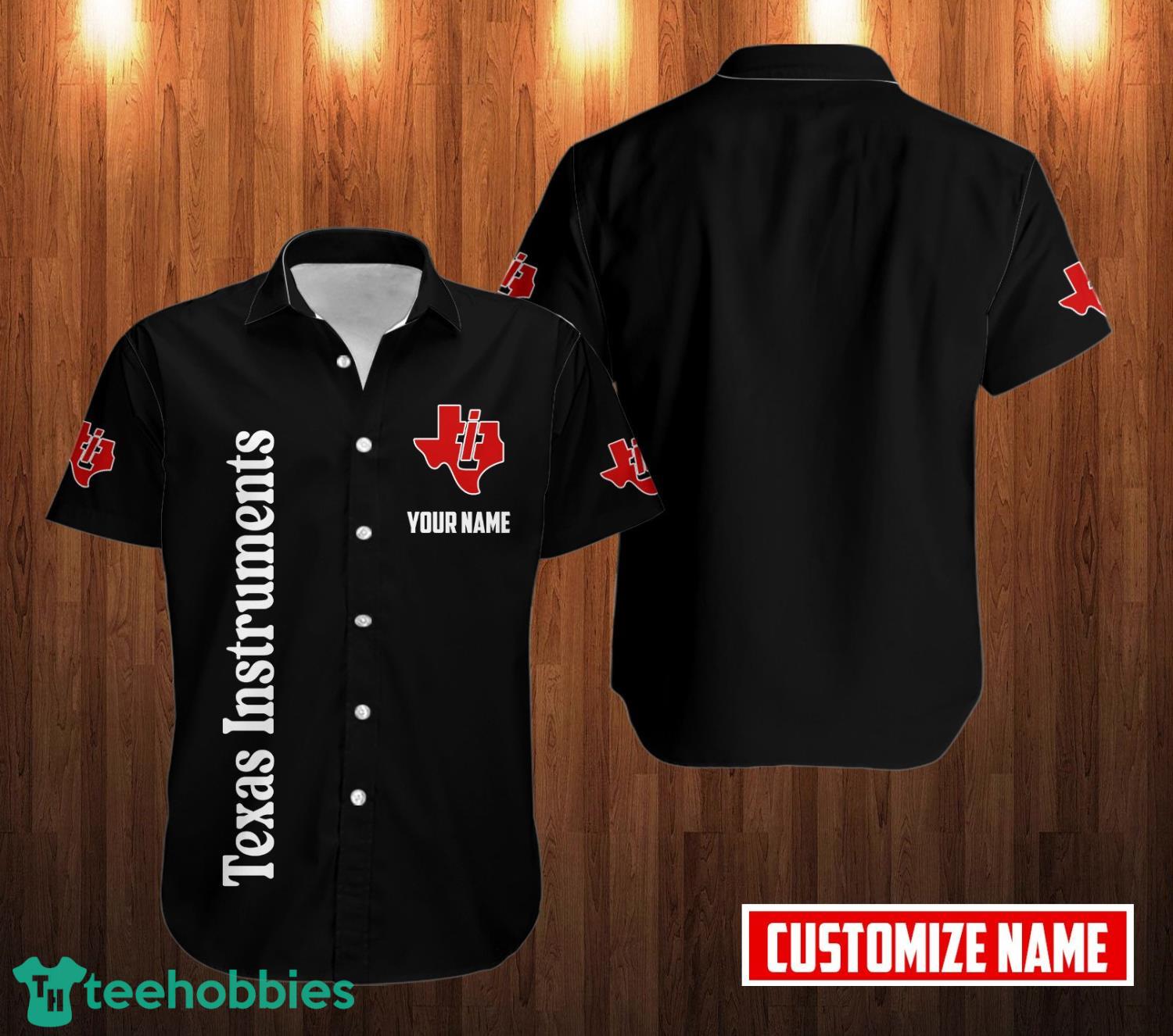 Personalized Name Texas Instruments Lover Gift 3D Black Hawaiian Shirt Product Photo 1
