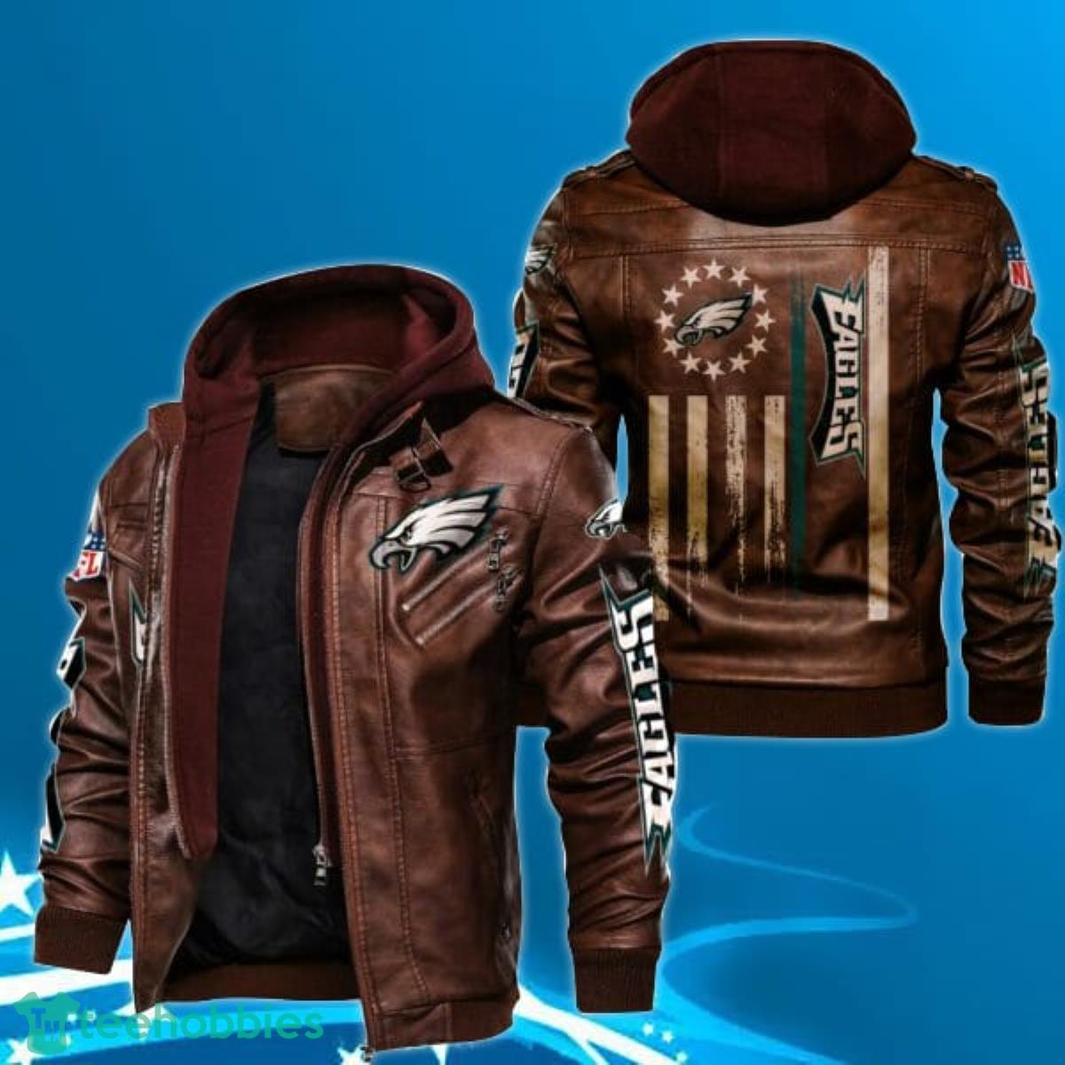 Philadelphia Eagles Leather Jacket Style Motocycle Product Photo 1