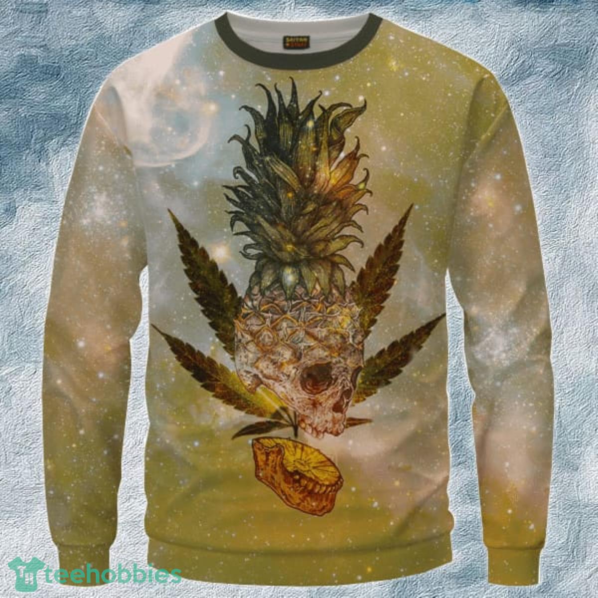 Pineapple Marijuana King Galaxy Dope Crewneck 3D Sweater Product Photo 1
