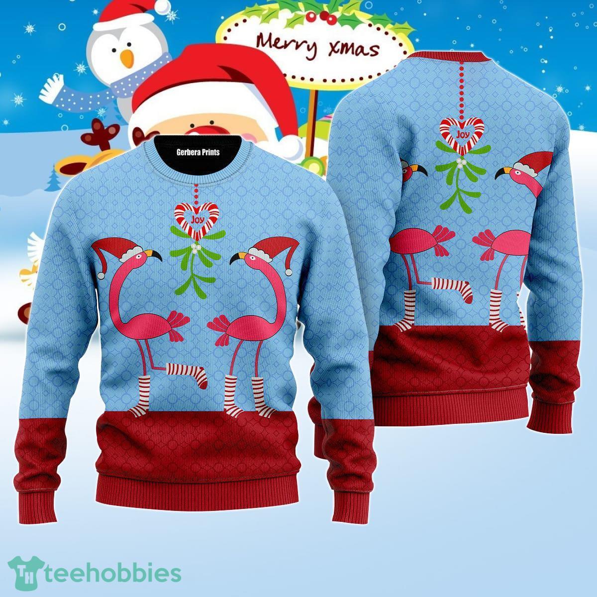 Pink Flamingos Christmas Funky Pattern Ugly Christmas Sweater Style Gift For Men And Women Product Photo 1