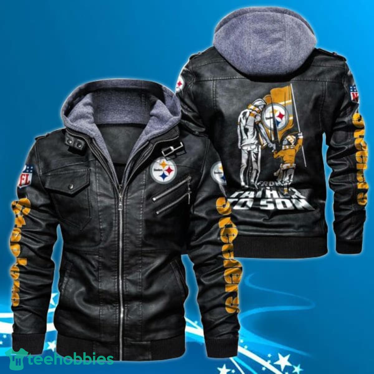 Pittsburgh Steelers NFL Leather Jacket For Men Product Photo 1
