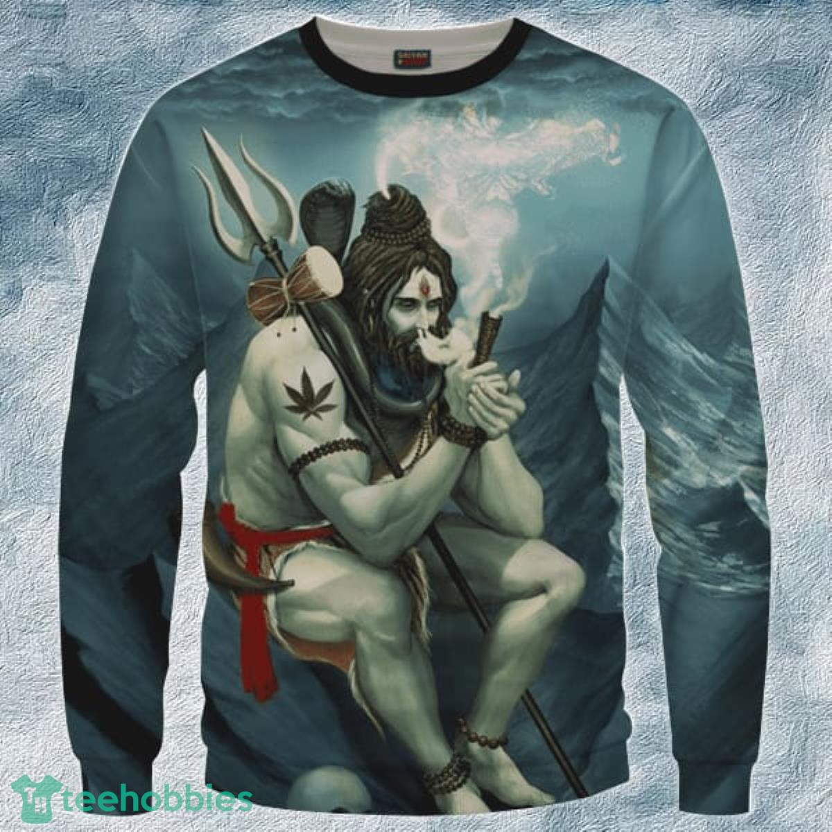 Poseidon Smoking Some Dope Weed All Over 3D Sweater Product Photo 1