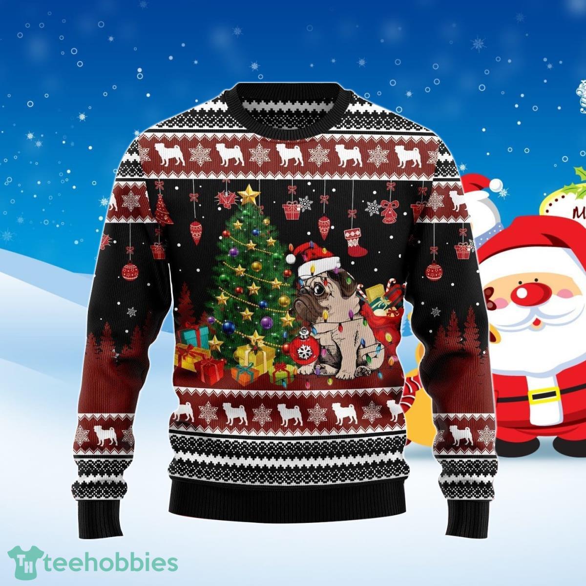 Pug Merry Christmas Ugly Christmas Sweater Style Gift For Men And Women Product Photo 1