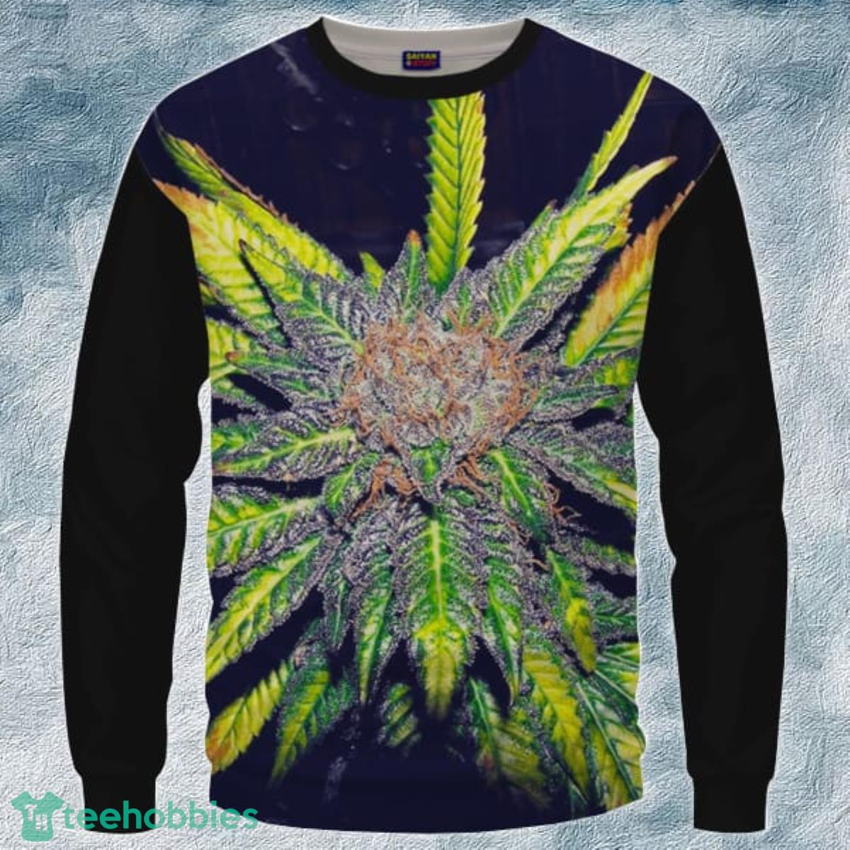 Purple Haze Dope Marijuana Black Awesome Crewneck 3D Sweater Product Photo 1