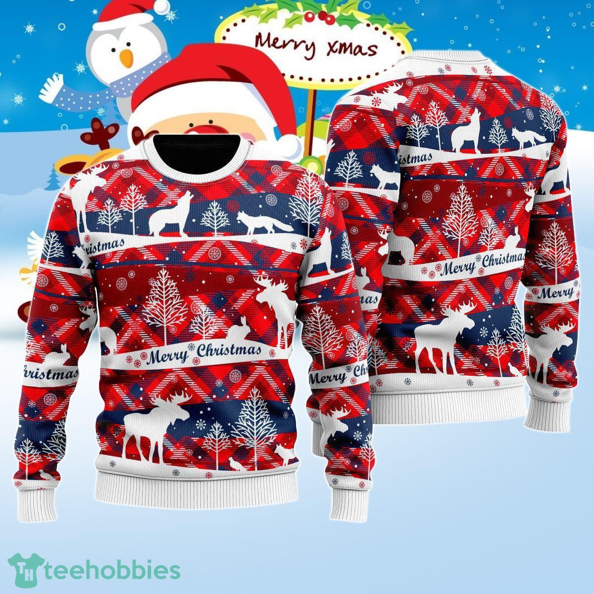 Red Blue Light Up Christmas Ugly Christmas Sweater Style Gift For Men And Women Product Photo 1