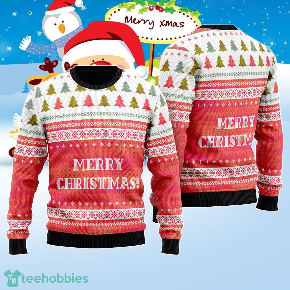 Red Merry Holiday Pattern Ugly Christmas Sweater Best Gift For Men And Women Product Photo 1