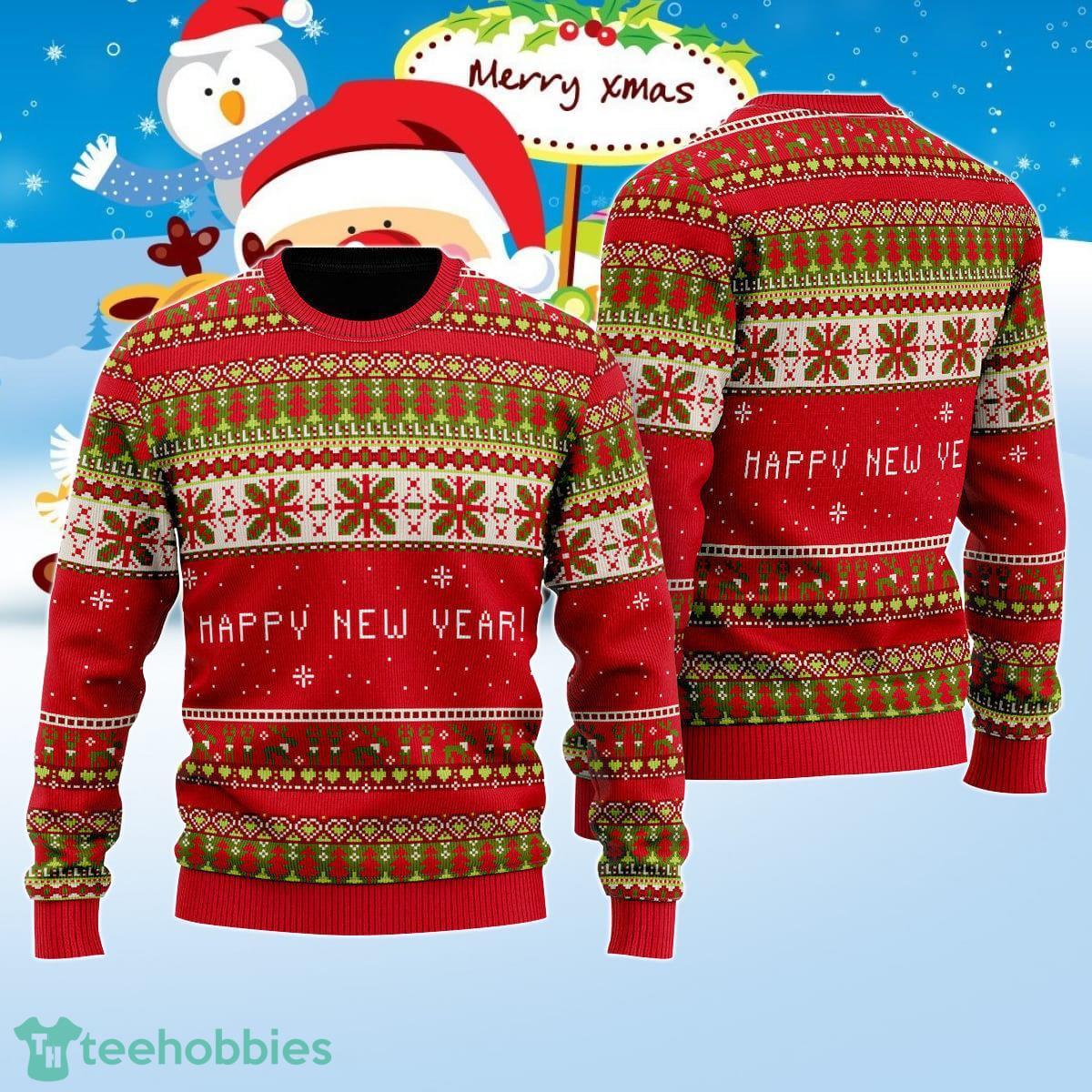 Red Xmas Wonderful Party Pattern Ugly Christmas Sweater Best Gift For Men And Women Product Photo 1