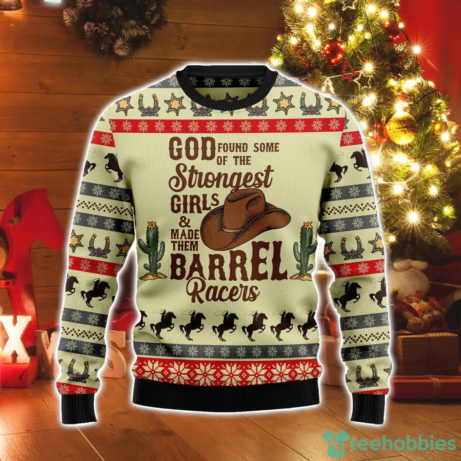 Rodeo Girl Barrel Racers Ugly Christmas Sweater Product Photo 1