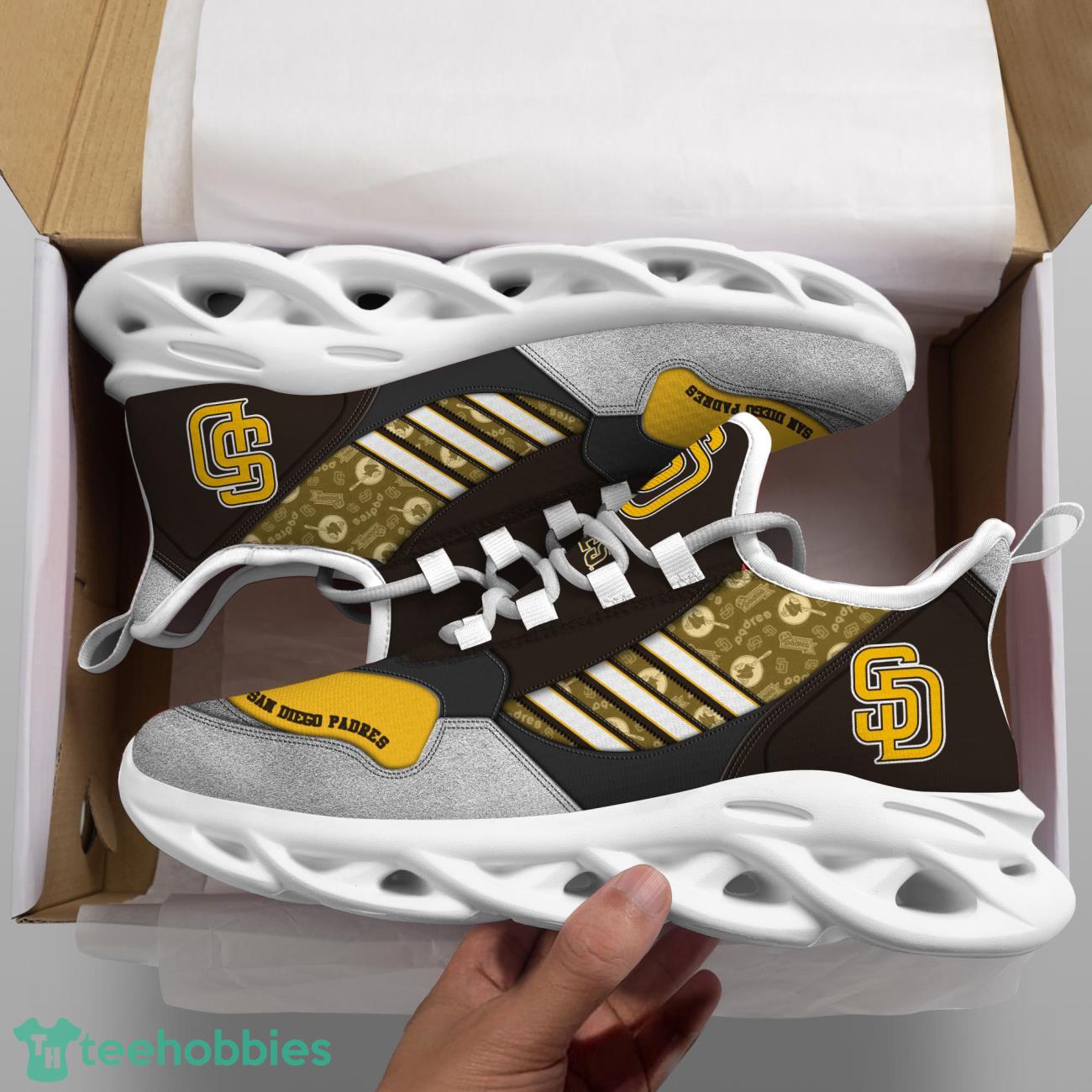 San Diego Padres MLB Logo Sport Team Max Soul Shoes Clunky Running Sneakers Product Photo 2