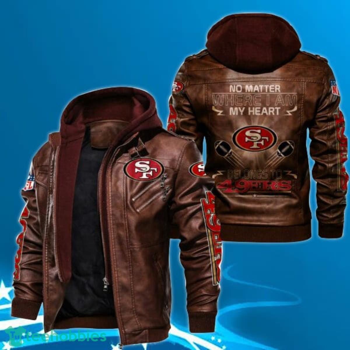 San Francisco 49ers Leather Jacket Top fan choose Product Photo 1
