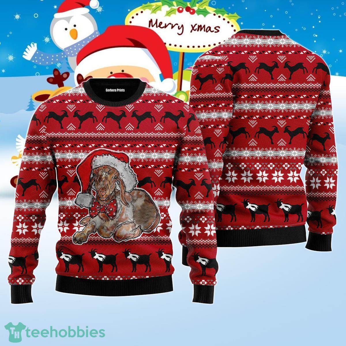 Santa Goat Ugly Christmas Sweater Unique Gift Product Photo 1