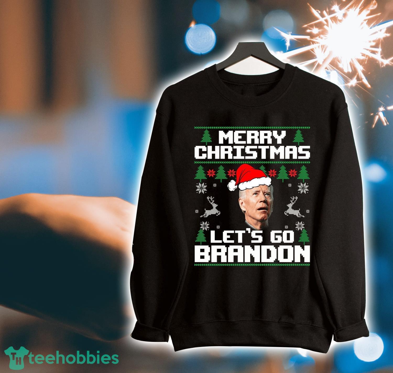 Santa Joe Biden Merry Christmas Let's Go Brandon Ugly Christmas Gift Sweatshirt Product Photo 1