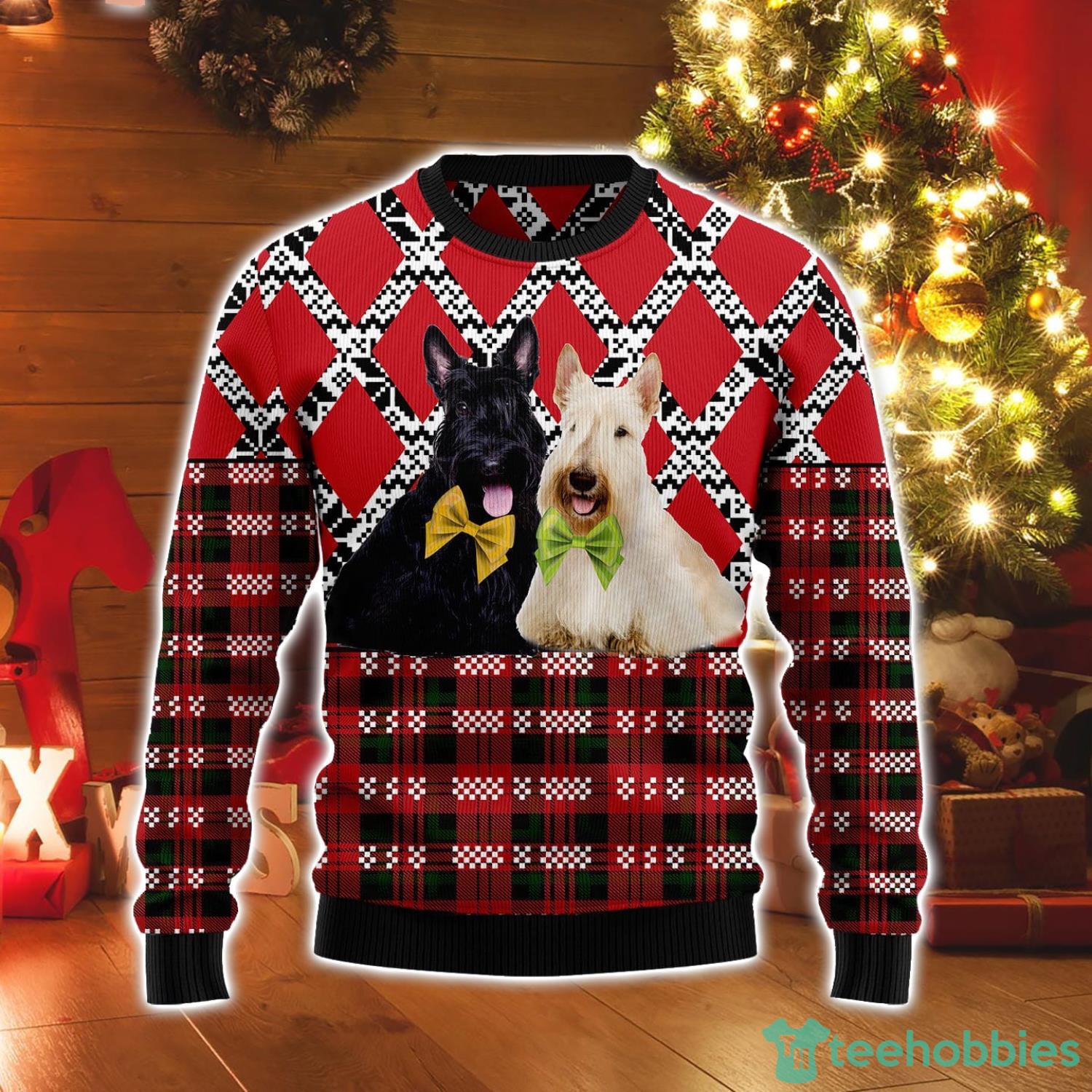 Scottish Terrier Dog Lover Red Ugly Christmas Sweater Product Photo 1