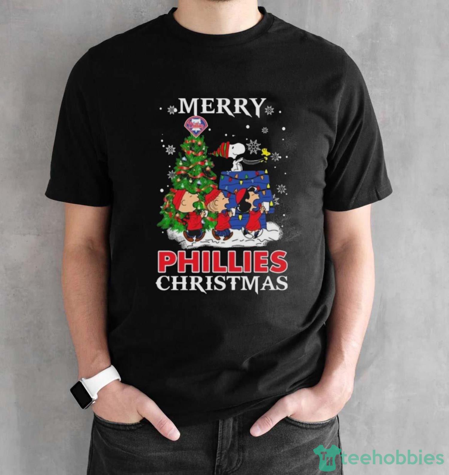 Snoopy And Friends Philadelphia Phillies Merry Christmas sweatshirt - Black Unisex T-Shirt