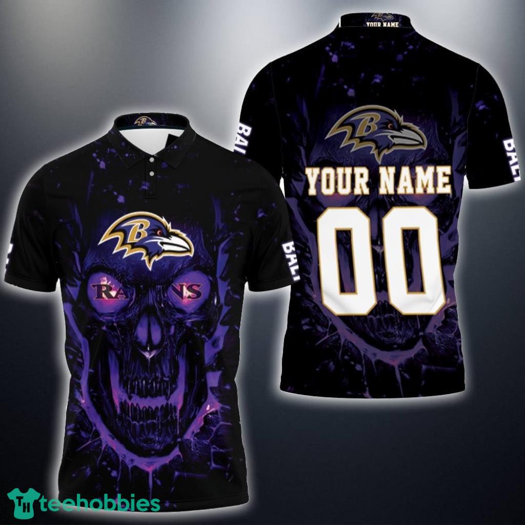Super Bowl Kansas City Chiefs Afc West Baltimore Ravens Nfl Skull Personalized Polo Shirt Product Photo 1