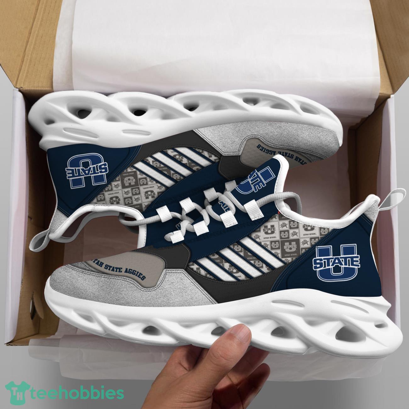 Utah State Aggies NCAA3 Logo Sport Team Max Soul Shoes Clunky Running Sneakers Product Photo 2