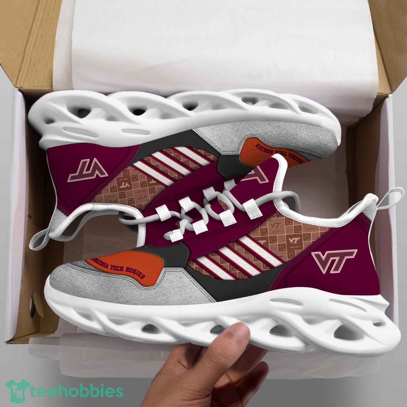 Virginia Tech Hokies NCAA1 Logo Sport Team Max Soul Shoes Clunky Running Sneakers Product Photo 2