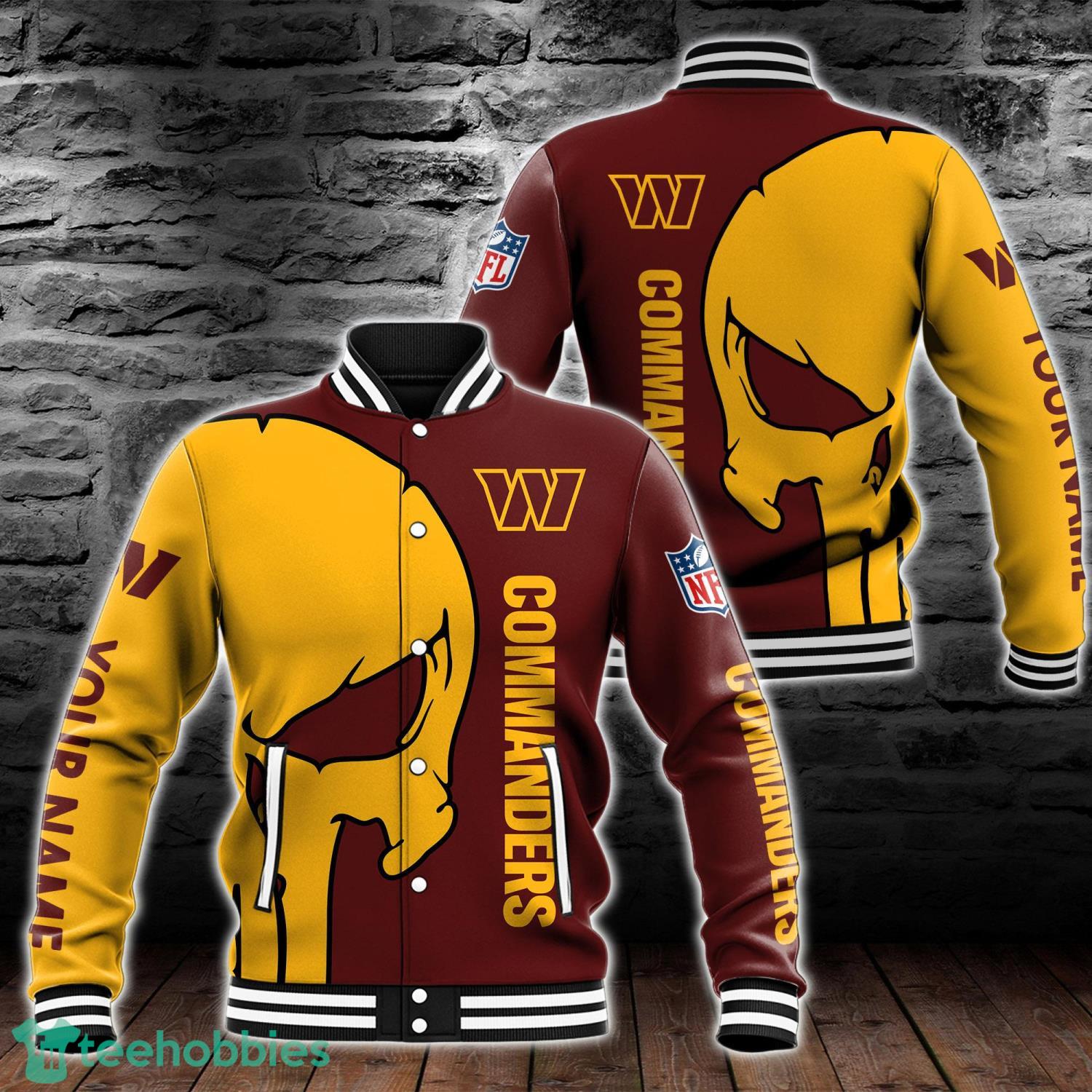 Washington Football Skull Baseball Jacket For Fans 3D All Over Printed Product Photo 1