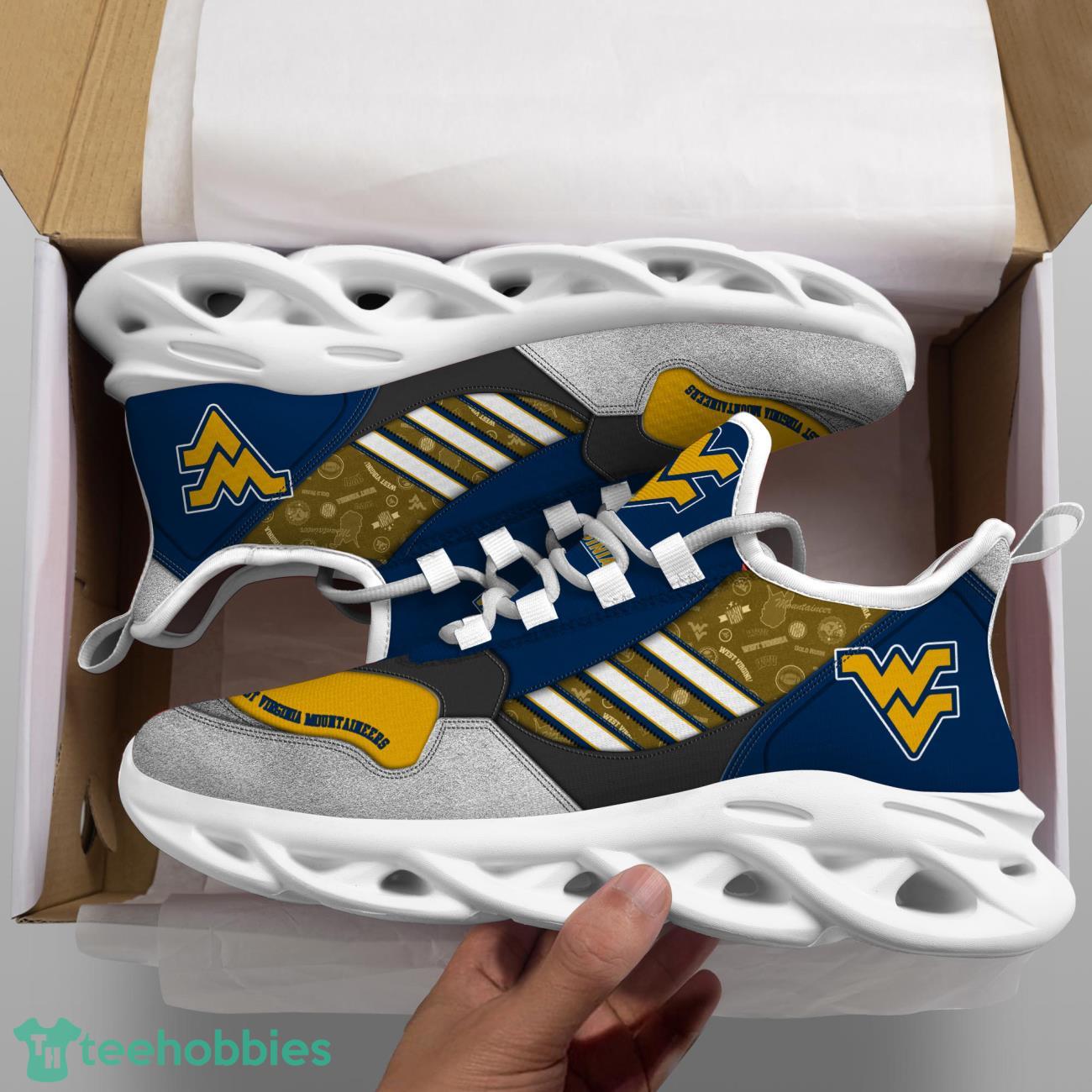 West Virginia Mountaineers NCAA2 Logo Sport Team Max Soul Shoes Clunky Running Sneakers Product Photo 2