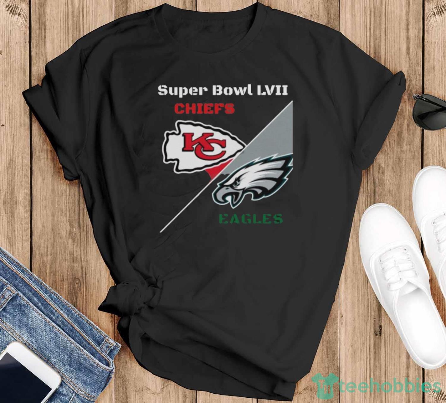2023 Super Bowl LVII Kansas City Chiefs Vs Philadelphia Eagles shirt - Black T-Shirt