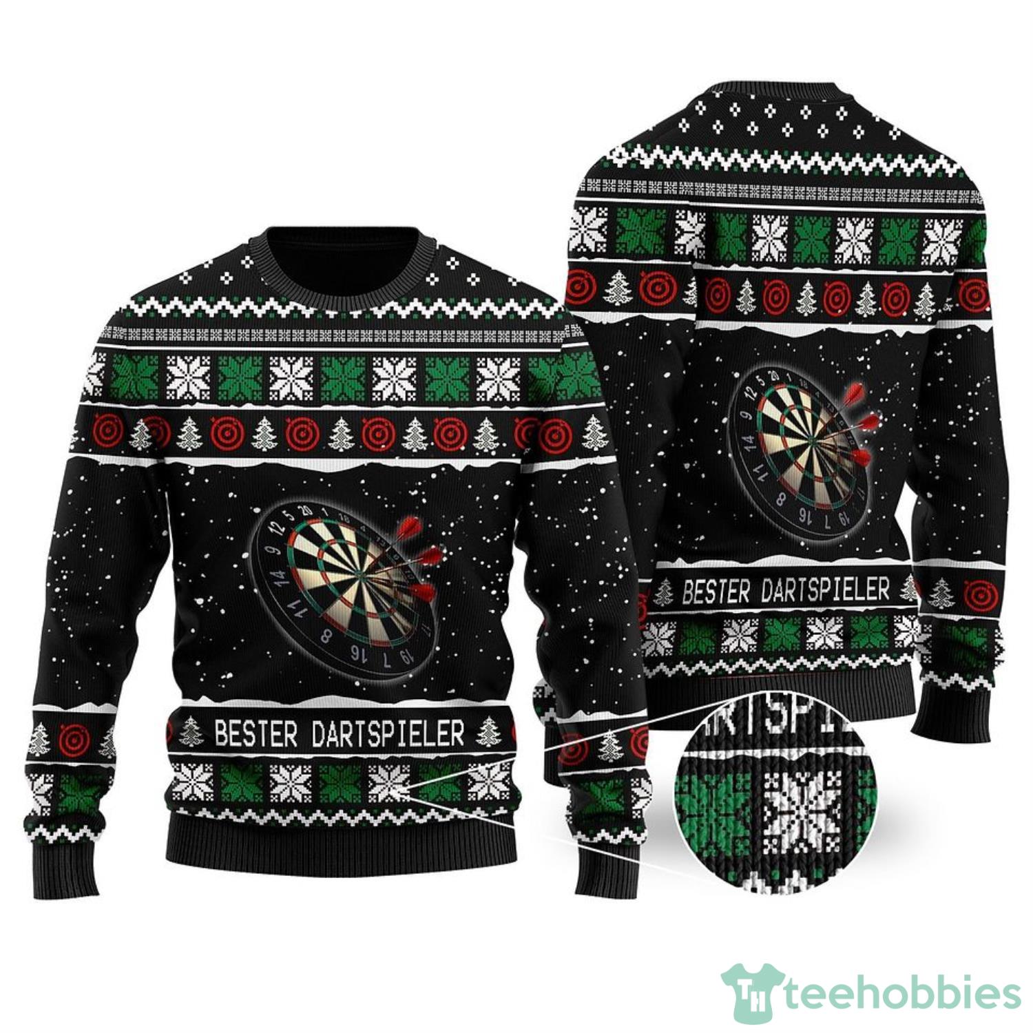 3D Bester Dartspieler Ugly Christmas Sweater Christmas Family Gift Product Photo 1