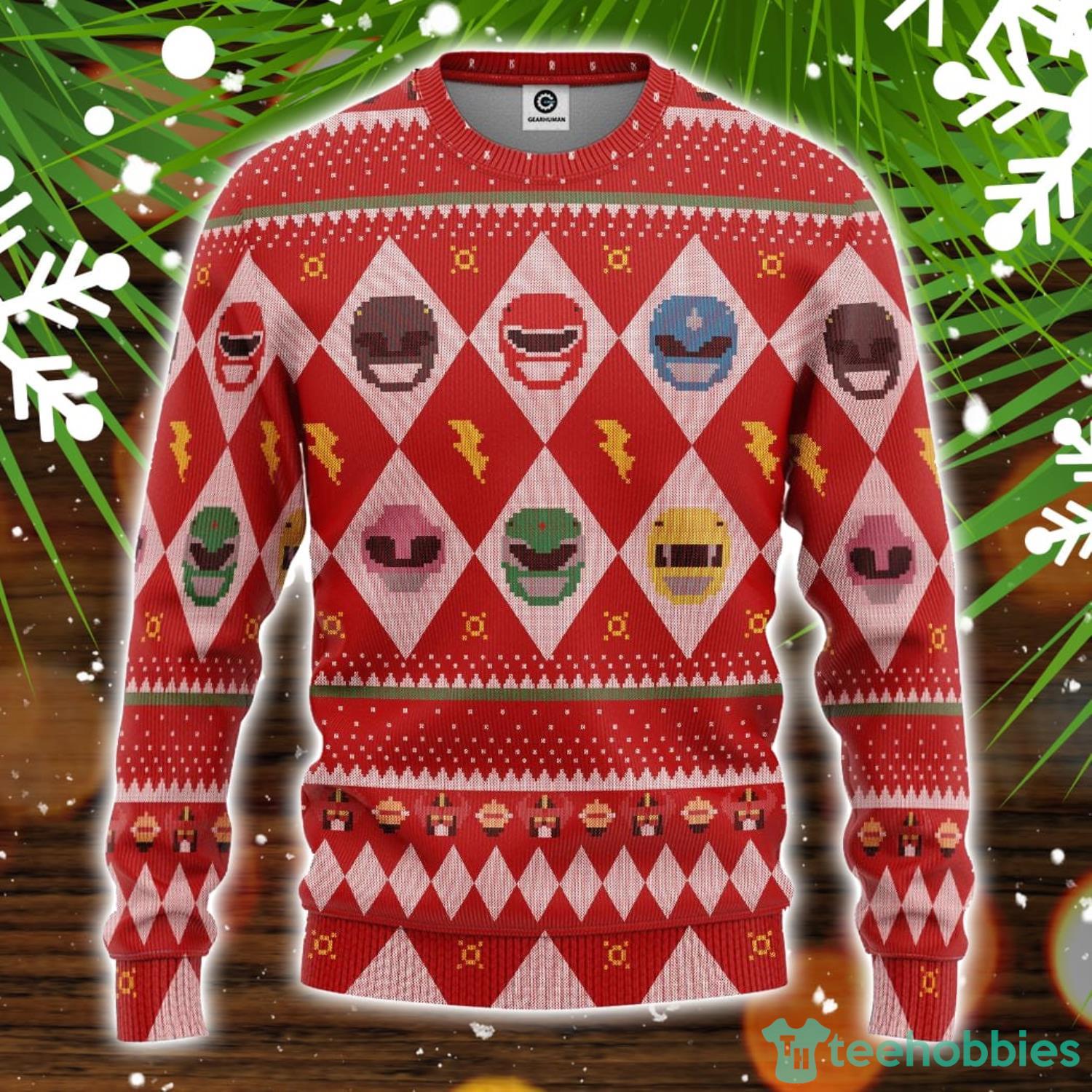 3D Power Rangers Ugly Christmas Sweater Christmas Holiday Gift Product Photo 1