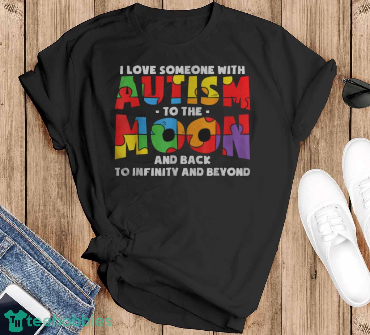 Autism Awareness Support Autism Kids For Mom Dad T-Shirt - Black T-Shirt