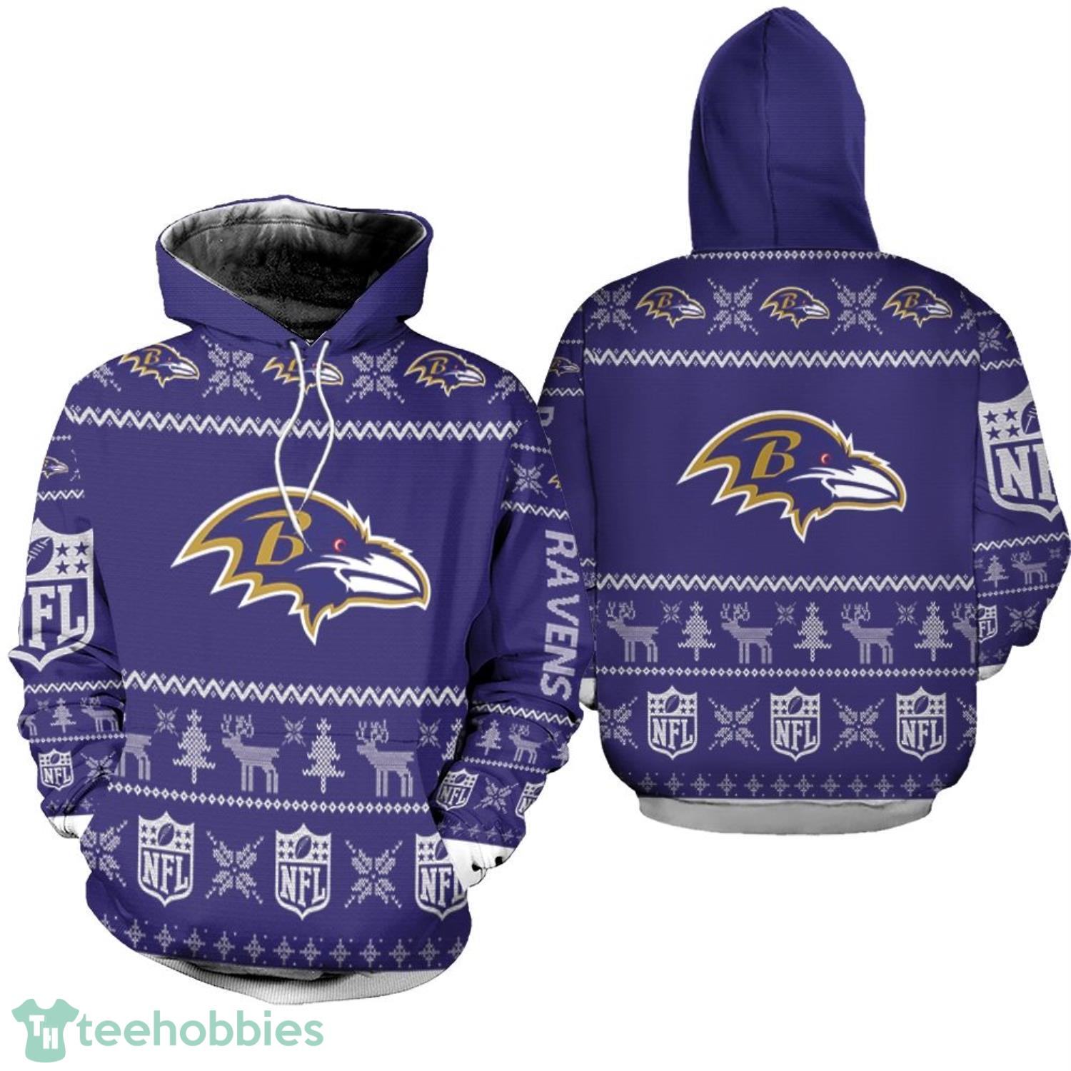 Baltimore Ravens Christmas Pattern Christmas Gift 3D Hoodie Product Photo 1