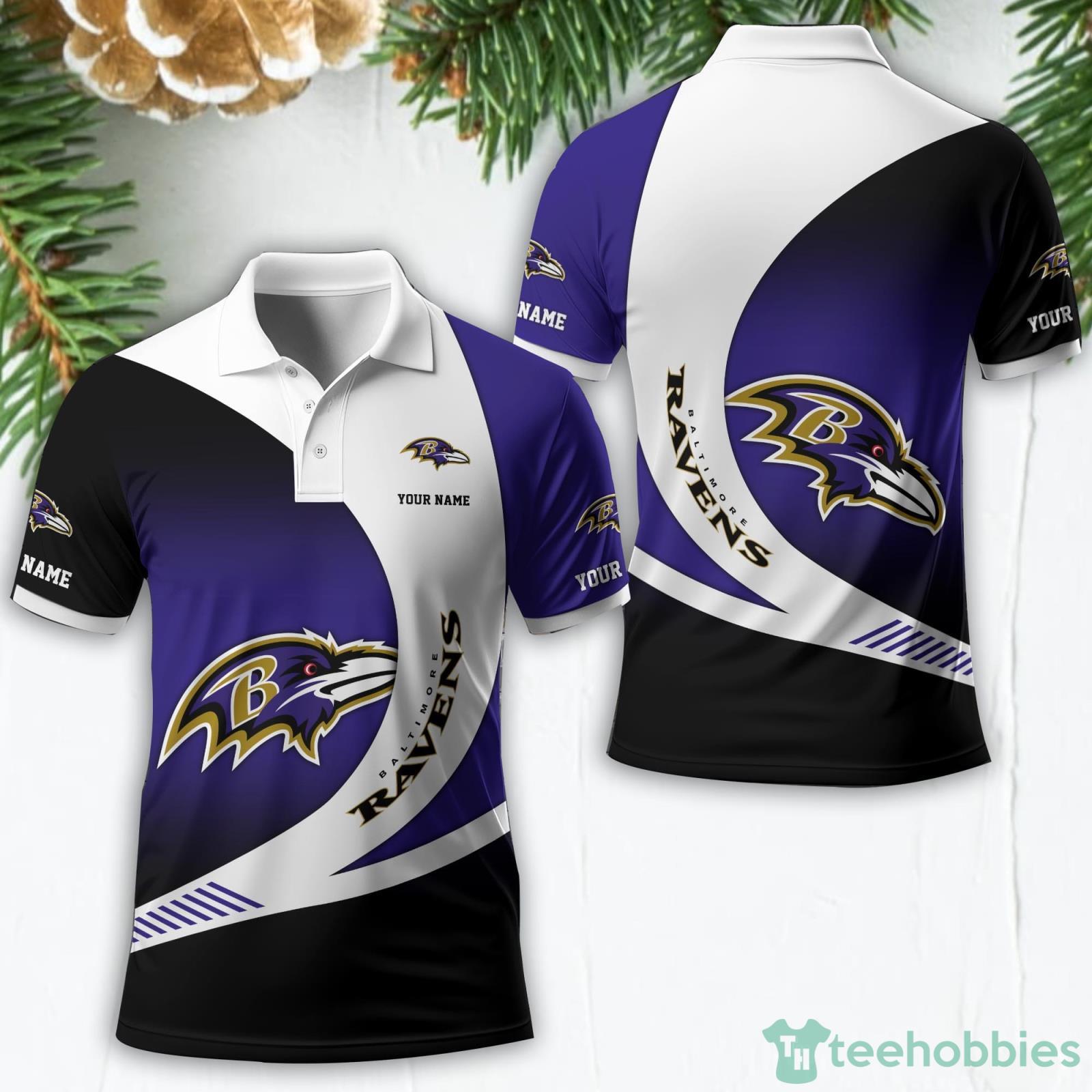 Baltimore Ravens Custom Name NFL 3D Polo Shirt Sport Gift Product Photo 1
