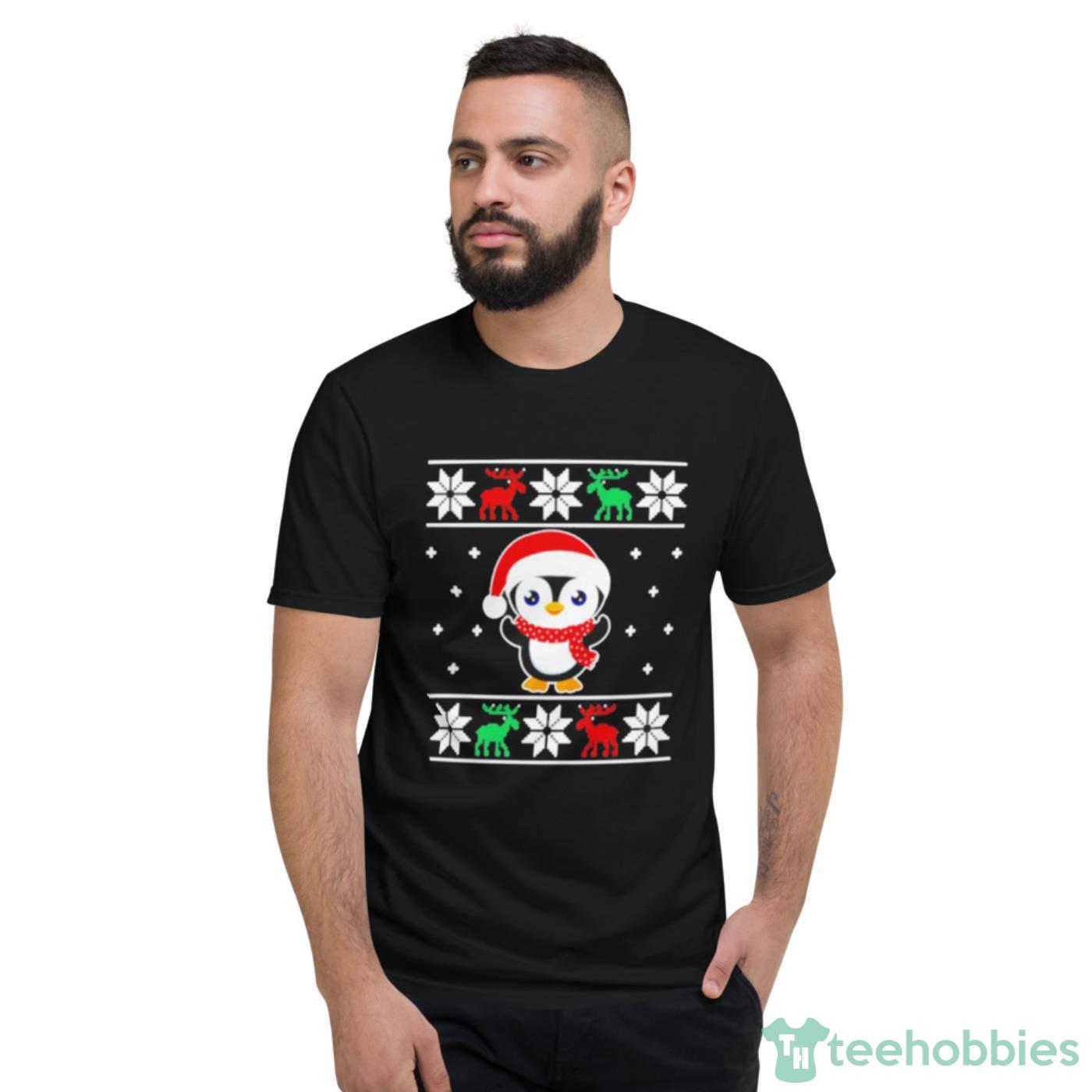 Best Funny Penguin Santa Ugly Christmas Shirt Cute Gift - Short Sleeve T-Shirt