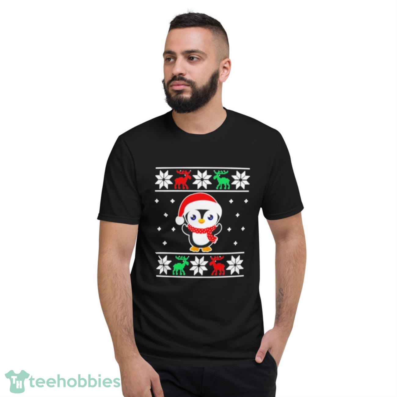 Best Funny Penguin Santa Ugly Christmas Sweater - Short Sleeve T-Shirt