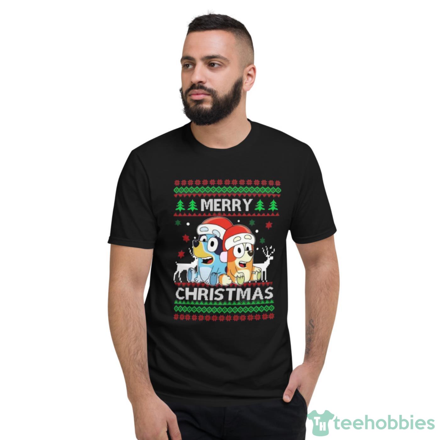 Bluey Ugly Merry Christmas 2023 Shirt Cute Gift - Short Sleeve T-Shirt