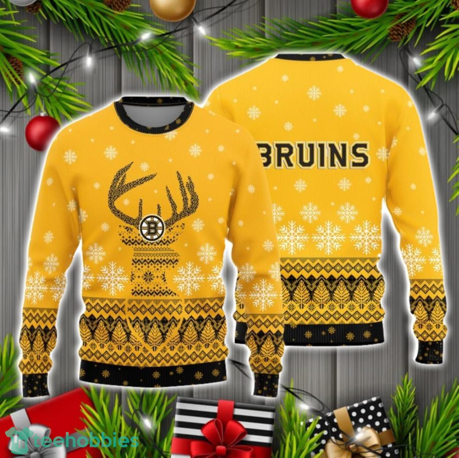 Boston Bruins Christmas Reindeer Ugly Christmas Sweater Cute Gift Product Photo 1