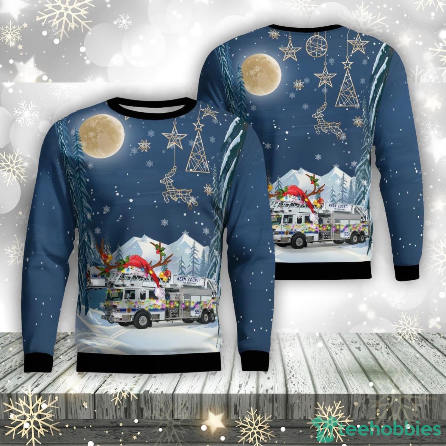 California Fire Departments Christmas AOP Ugly Christmas Sweater Unique Christmas Gift Product Photo 1