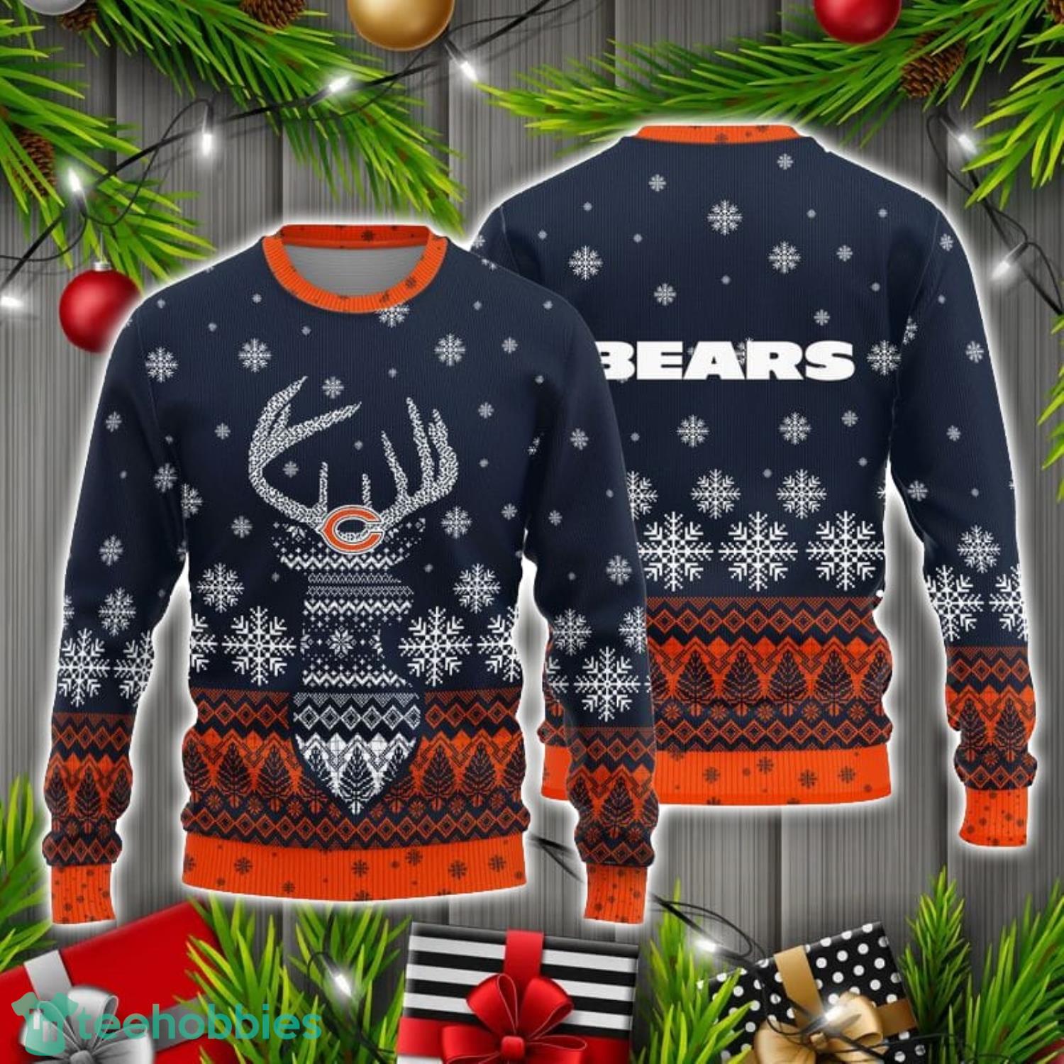 Chicago Bears Christmas Reindeer Ugly Christmas Sweater Cute Gift Product Photo 1