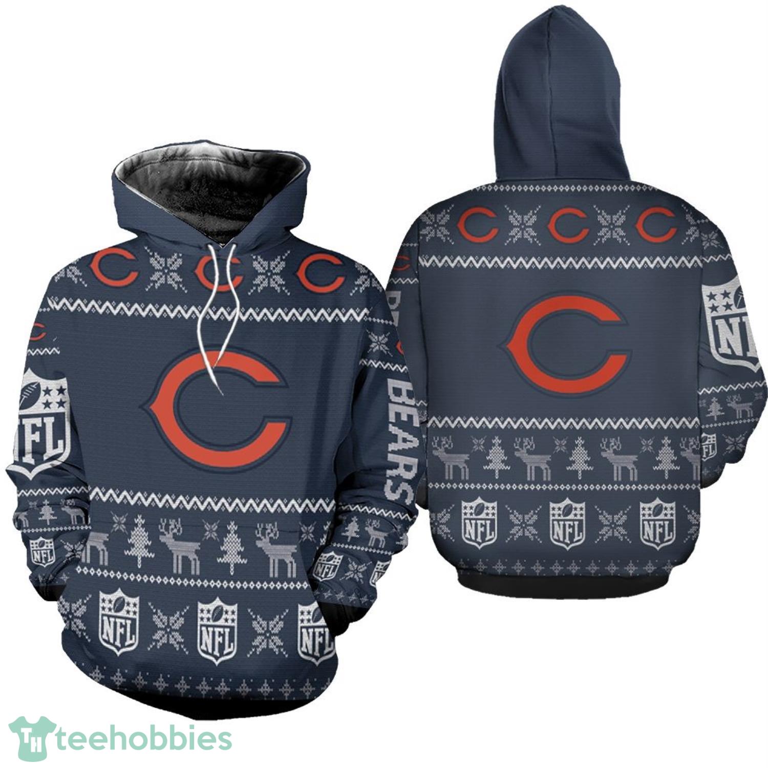 Chicago Bears NFL Christmas Pattern Christmas Gift 3D Hoodie Product Photo 1