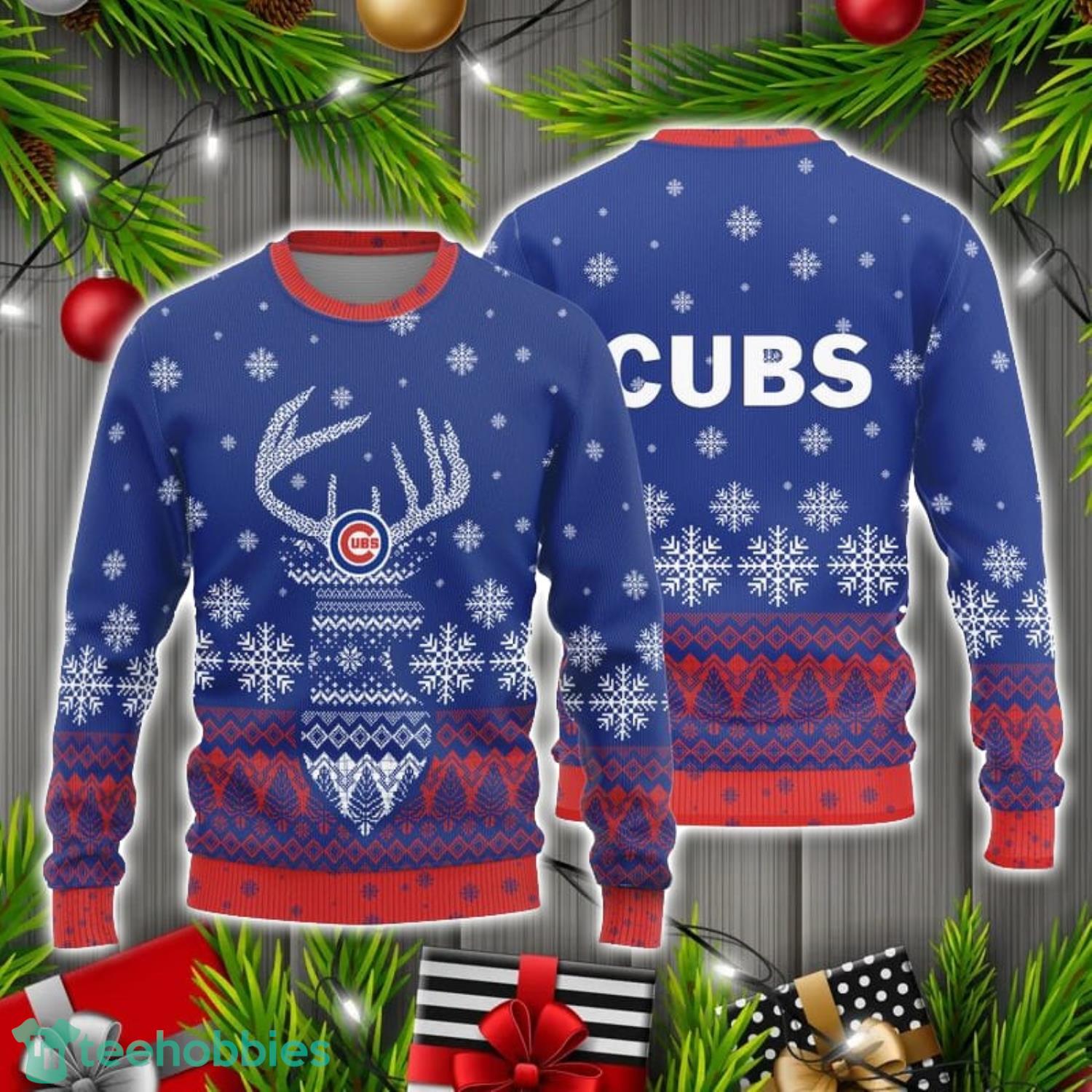 Chicago Cubs Christmas Reindeer Ugly Christmas Sweater Cute Gift Product Photo 1