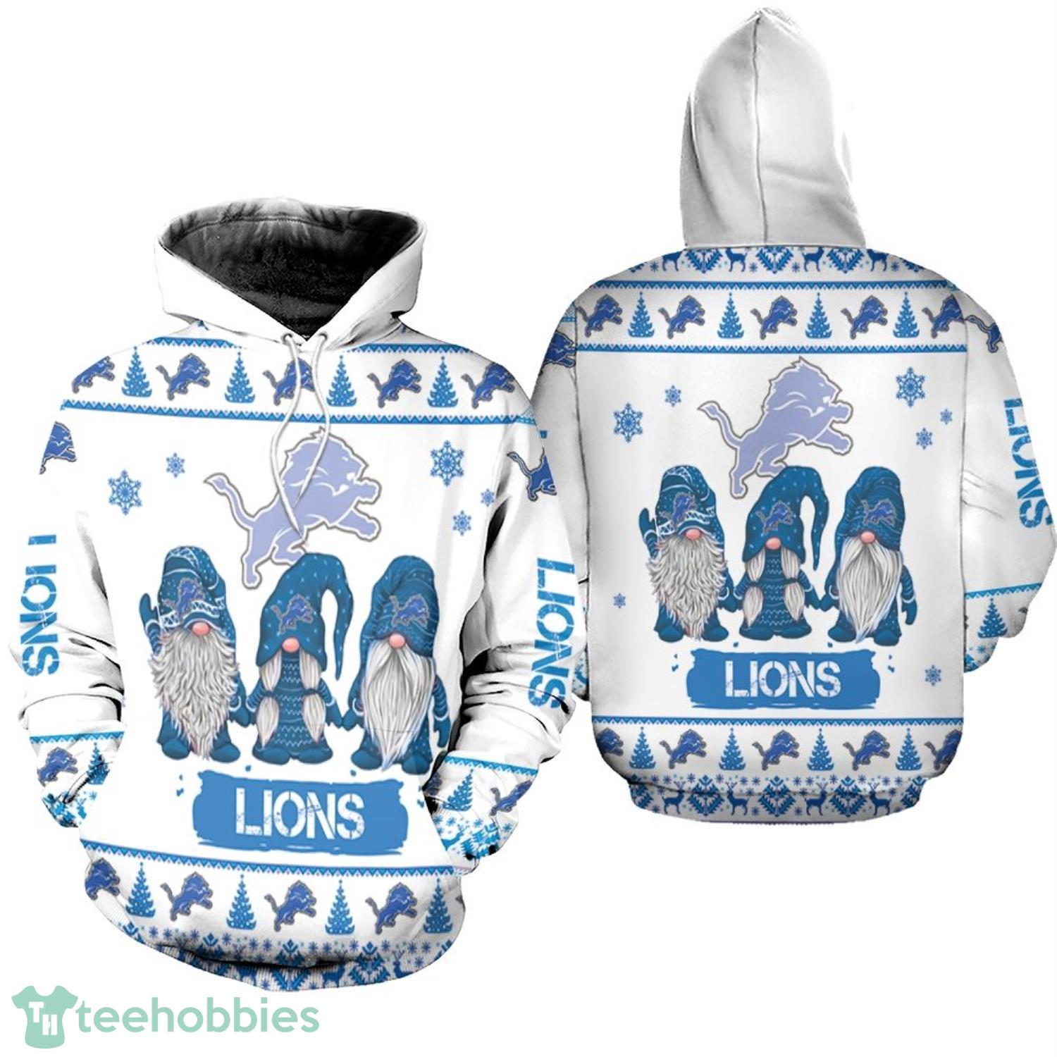 Christmas Gnomes Detroit Lions Christmas Pattern Christmas Gift 3D Hoodie Product Photo 1