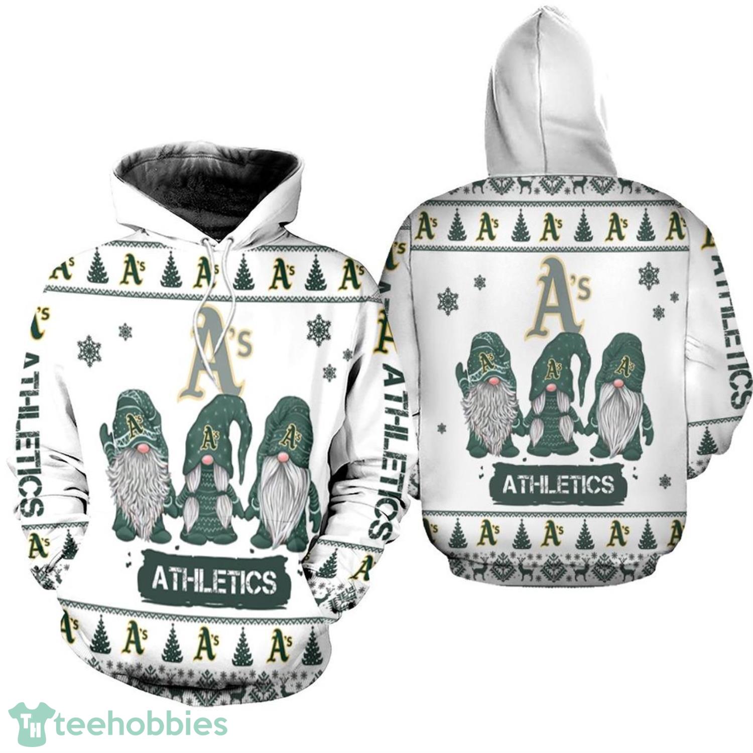 Christmas Gnomes Oakland Athletics Christmas Pattern Christmas Gift 3D Hoodie Product Photo 1