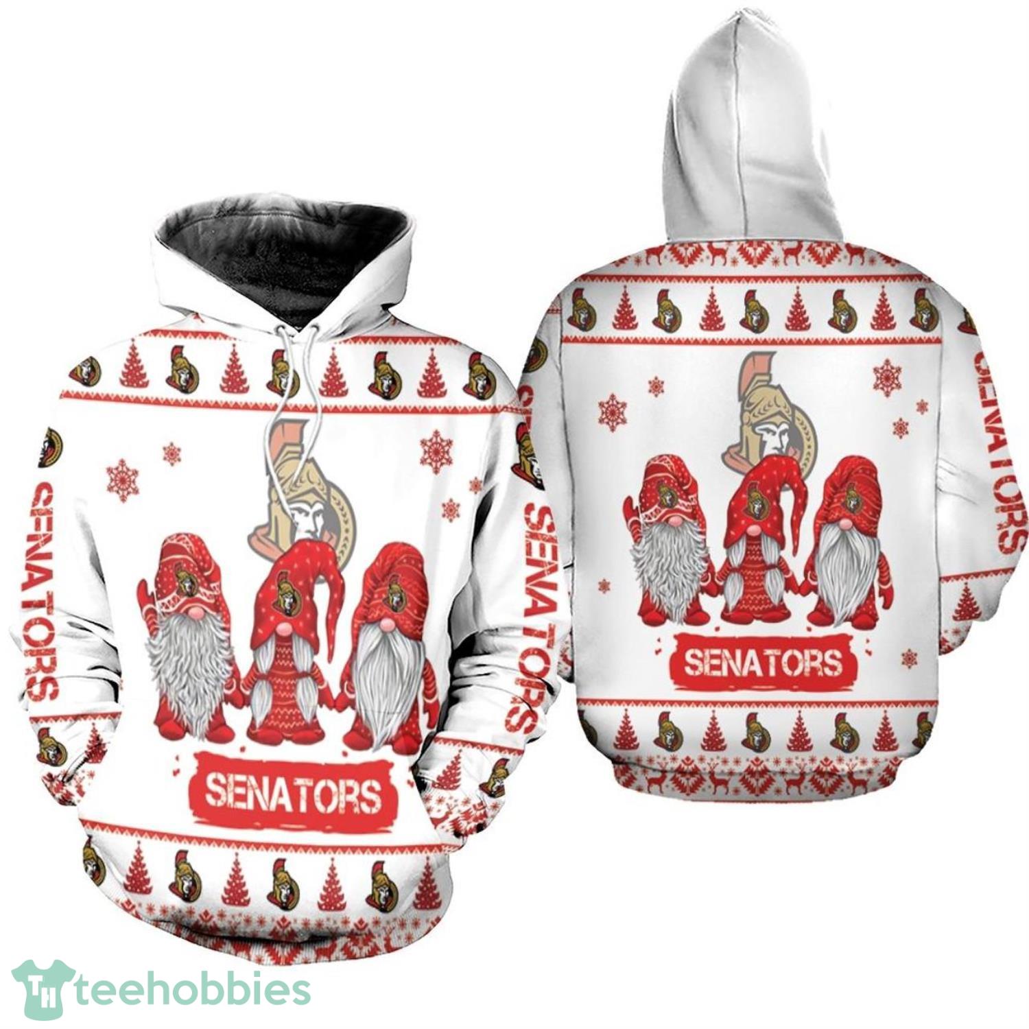 Christmas Gnomes Ottawa Senators Christmas Pattern Christmas Gift 3D Hoodie Product Photo 1