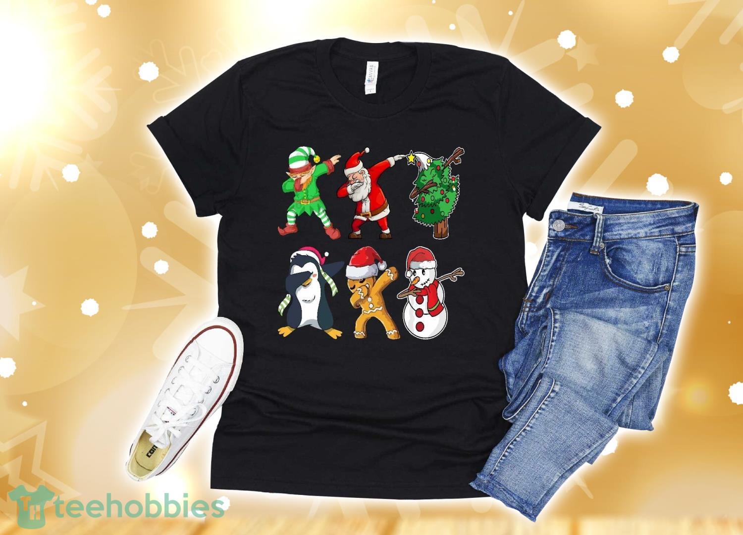 Christmas Shirt For Kids Boys Dabbing Santa Elves Xmas Gift T-Shirt Christmas Gift Product Photo 1